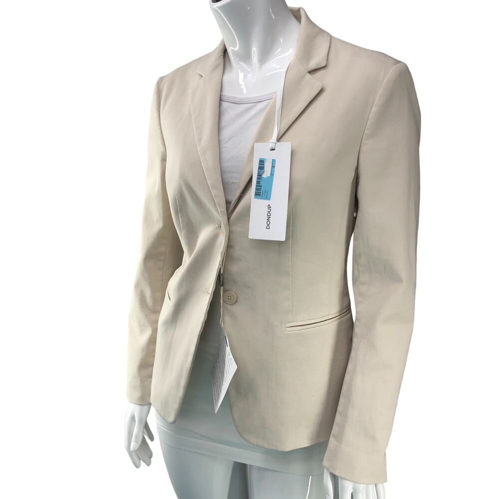 DONDUP Womens Sz 6 US 42 IT Small Blazer Cream Single Breasted Formal Jacket NEW